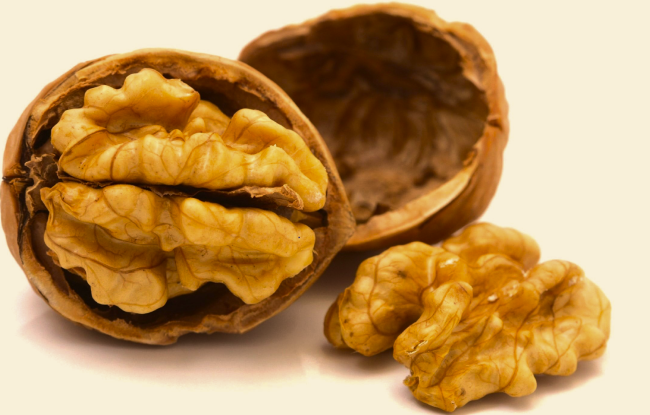 Walnut kernels and part of the shell.