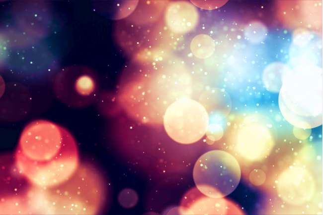 Cloors of different colors seen through an out-of-focus lens. Feng Shui and colors.